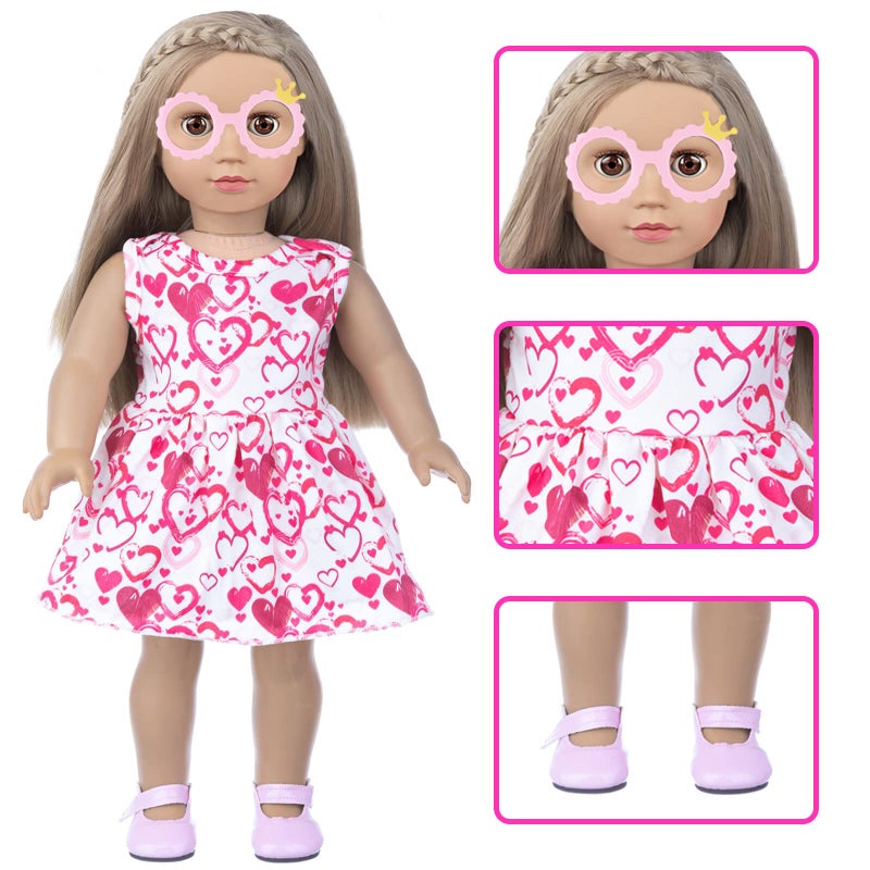 BDDOLL Doll Clothes and Accessories School Supplies Playset for 18 Inch Girl Doll with Doll Clothes School Bags  Student Cards  Glasses  Pencils  calculators  Scissors  notebooks  etc - Image 3